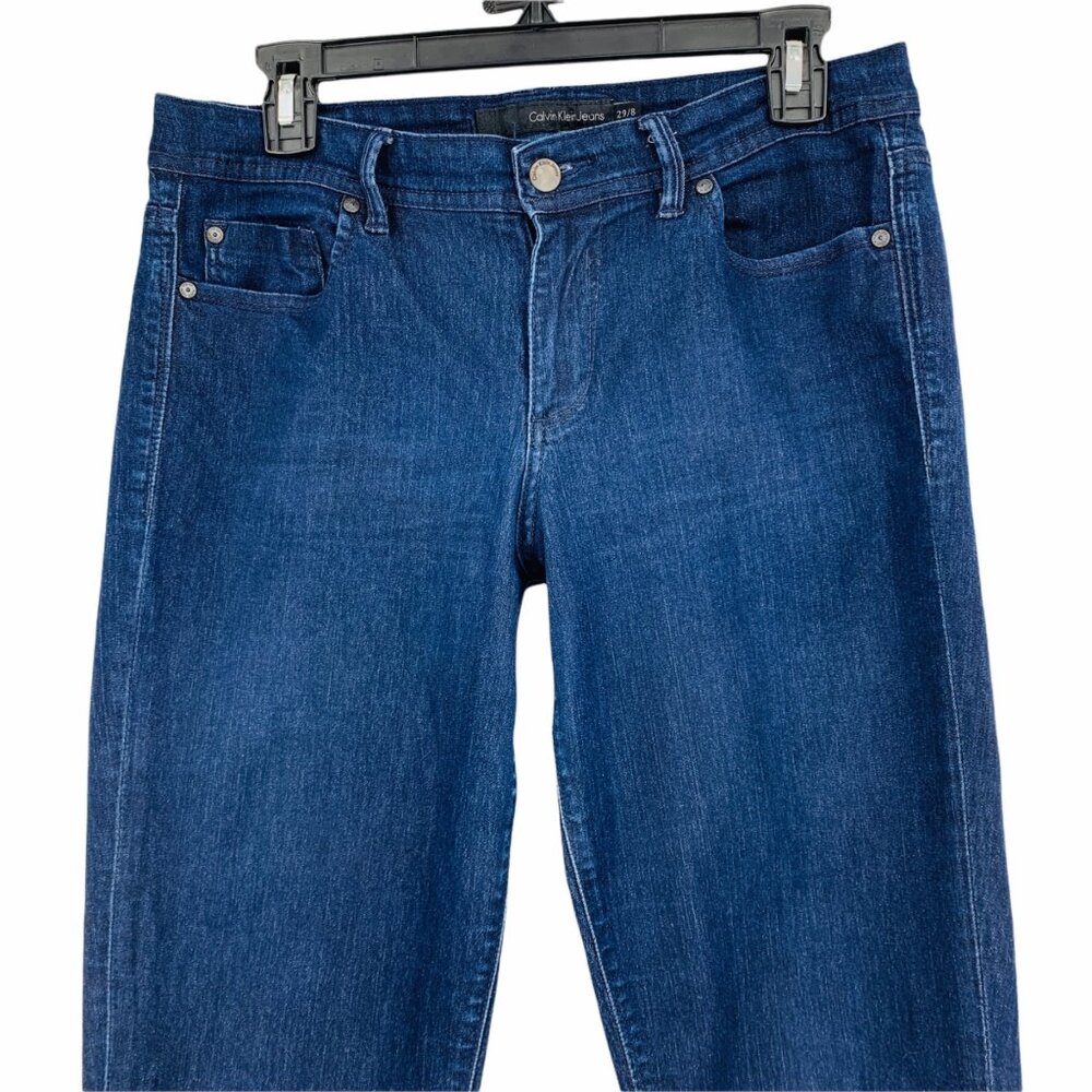 Womens Jeans Calvin Klein Size 29 Blue Tapered Lightweight Stretch Spandex - Picture 3 of 6